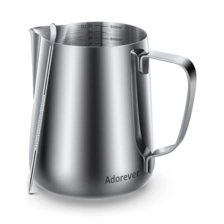 Brocca per Montare il Latte 32oz, Brocca per Schiumare in Acciaio Inox, Accessori per Macchine da Espresso, Strumento per Baristi e Cappuccino
