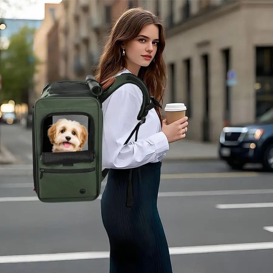 Zaino Deluxe per animali domestici, 3 anni di garanzia, approvato dalla compagnia aerea, borsa da viaggio SoftSided per cani, gatti e piccoli animali domestici