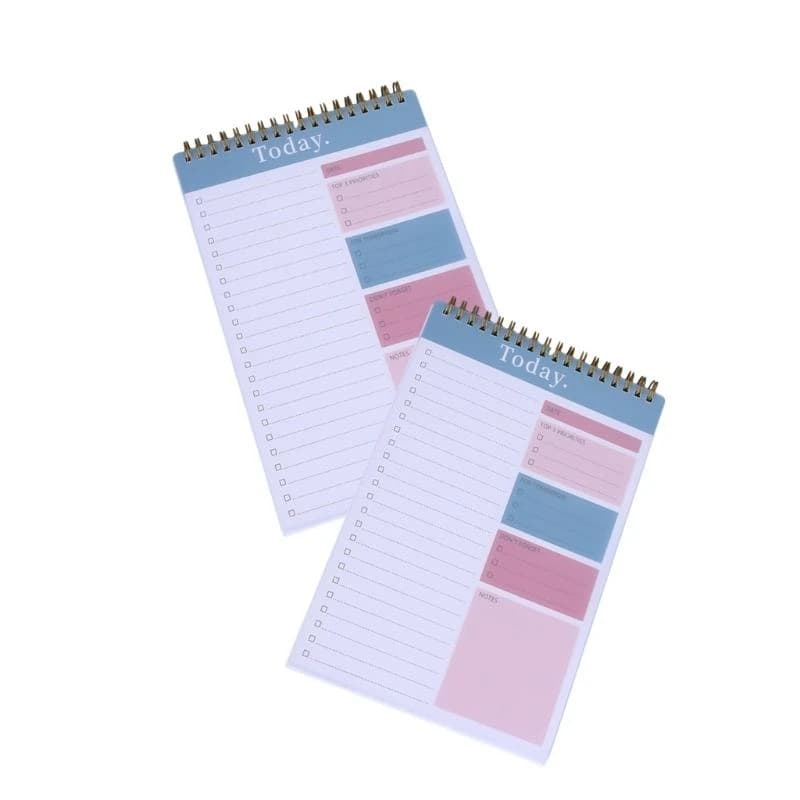 2 pezzi Planner giornaliero Planner settimanale Journal Notebook Spirali Blocco note per fare lista Notebook Pad Notebook
