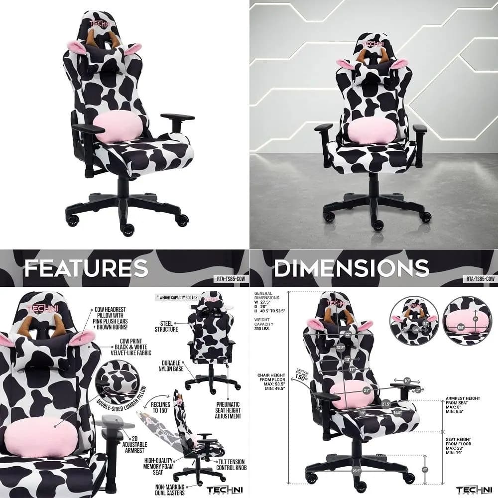 Chair Office Chair Ergonomic PC Computer Chair Reclining Racing Chair with Headrest and Lumbar Support Gaming Chair for Adults