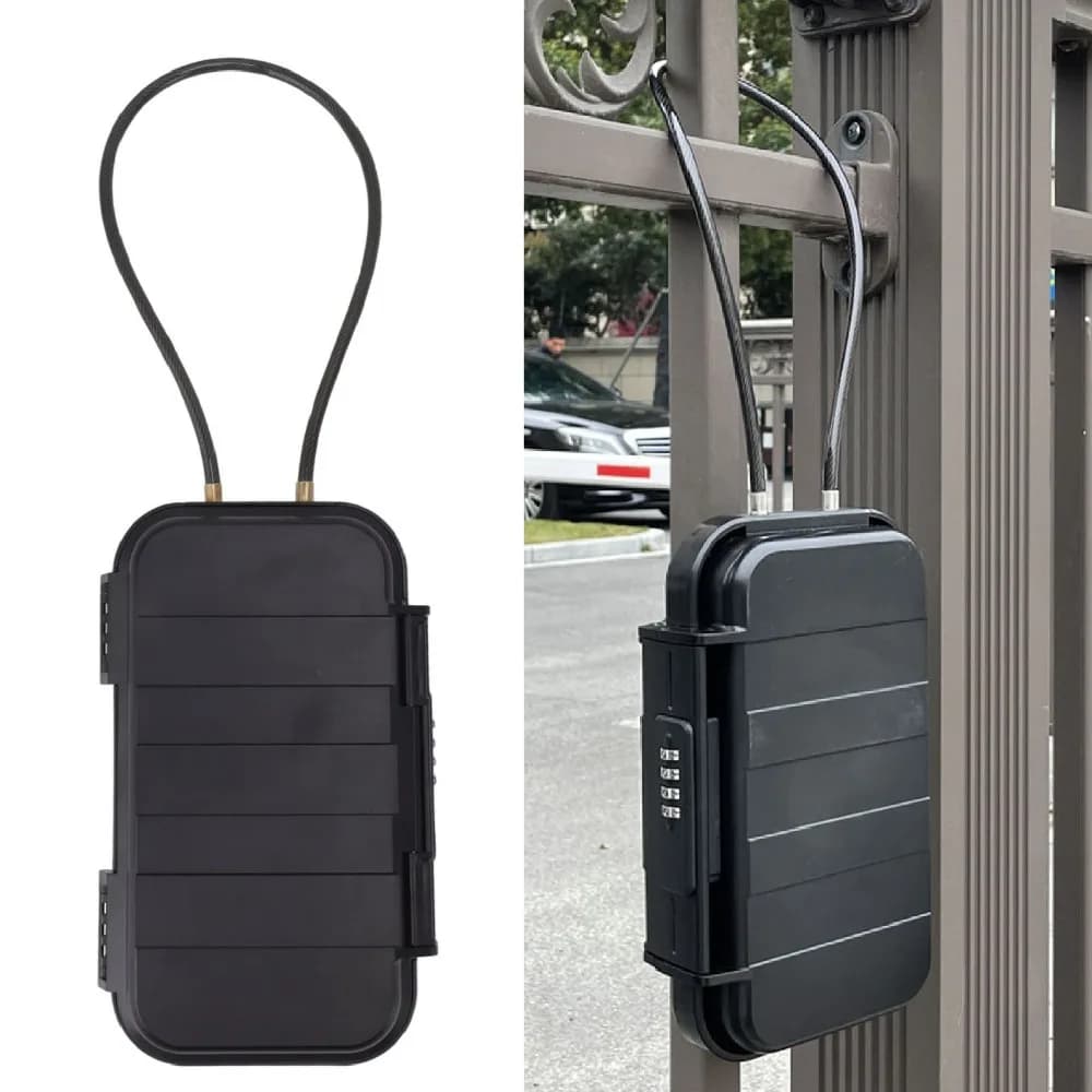 Portable Waterproof Security Case Rustproof Anti-Theft Combination Key Lock Box With Removable Chain Safe Box Home Office Travel