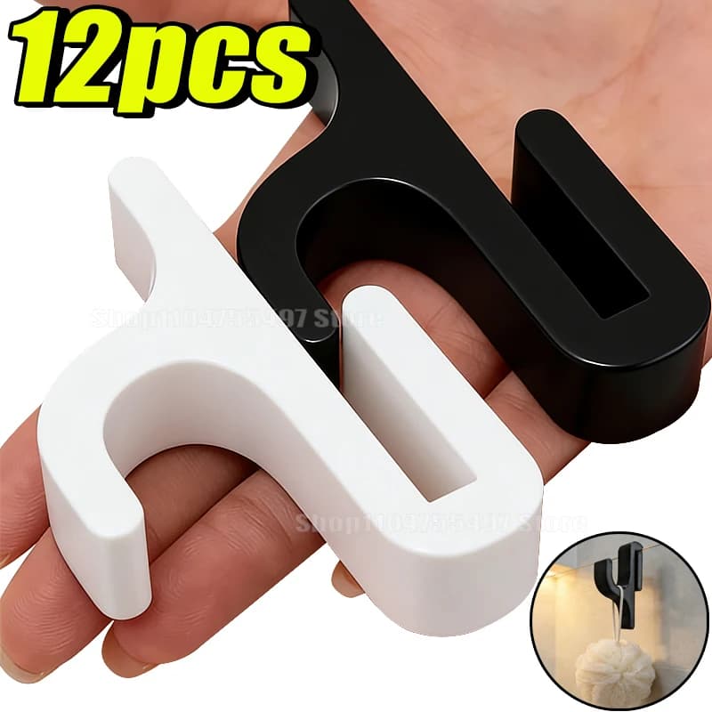 Gancio appendi asciugamani in plastica rinforzata senza chiodi per porte doccia in vetro da 8 mm, ganci appendiabiti per bagno, porta asciugamani, appendiabiti, gancio portaoggetti
