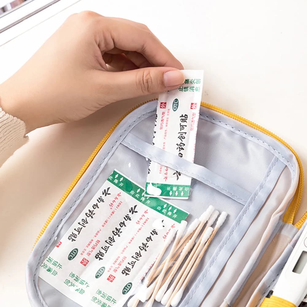 Mini First Aid Bag Empty Small Emergency Storage Bag First Aid Kit Bag for Outdoor Camping Hiking Home Travel Emergency