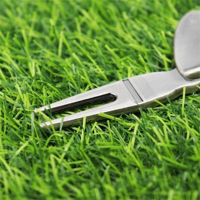 Bending Golfs Balls Pickers Green Mark Repair Tool Golfer Golfs Green Divot Fork Curved Spit Golfs Balls Pickers