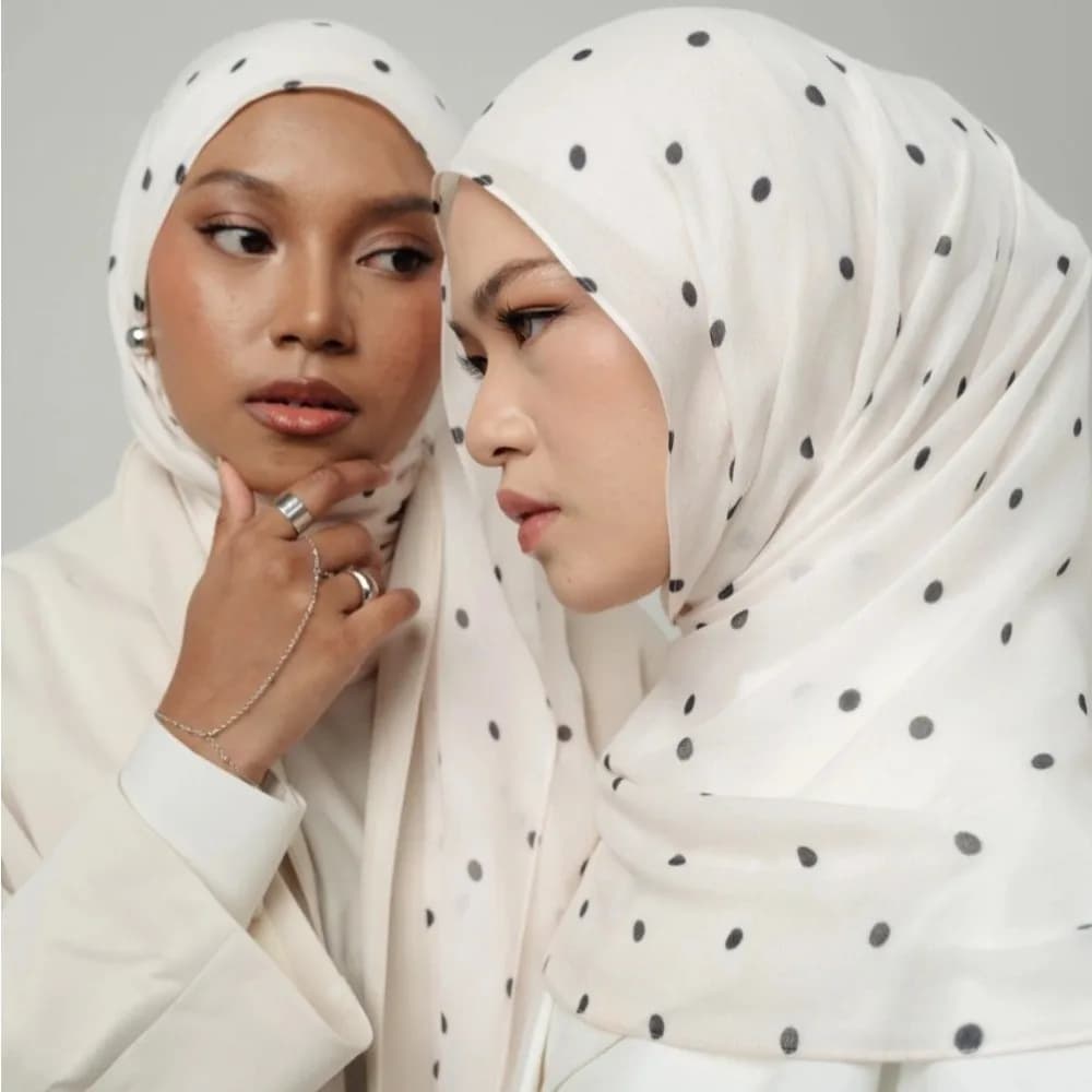 Sweet Sunscreen Polka Dot Headscarf Long Cotton Hijab Scarf Head Wrap Veil Thin Large Shawl Clothing Accessories