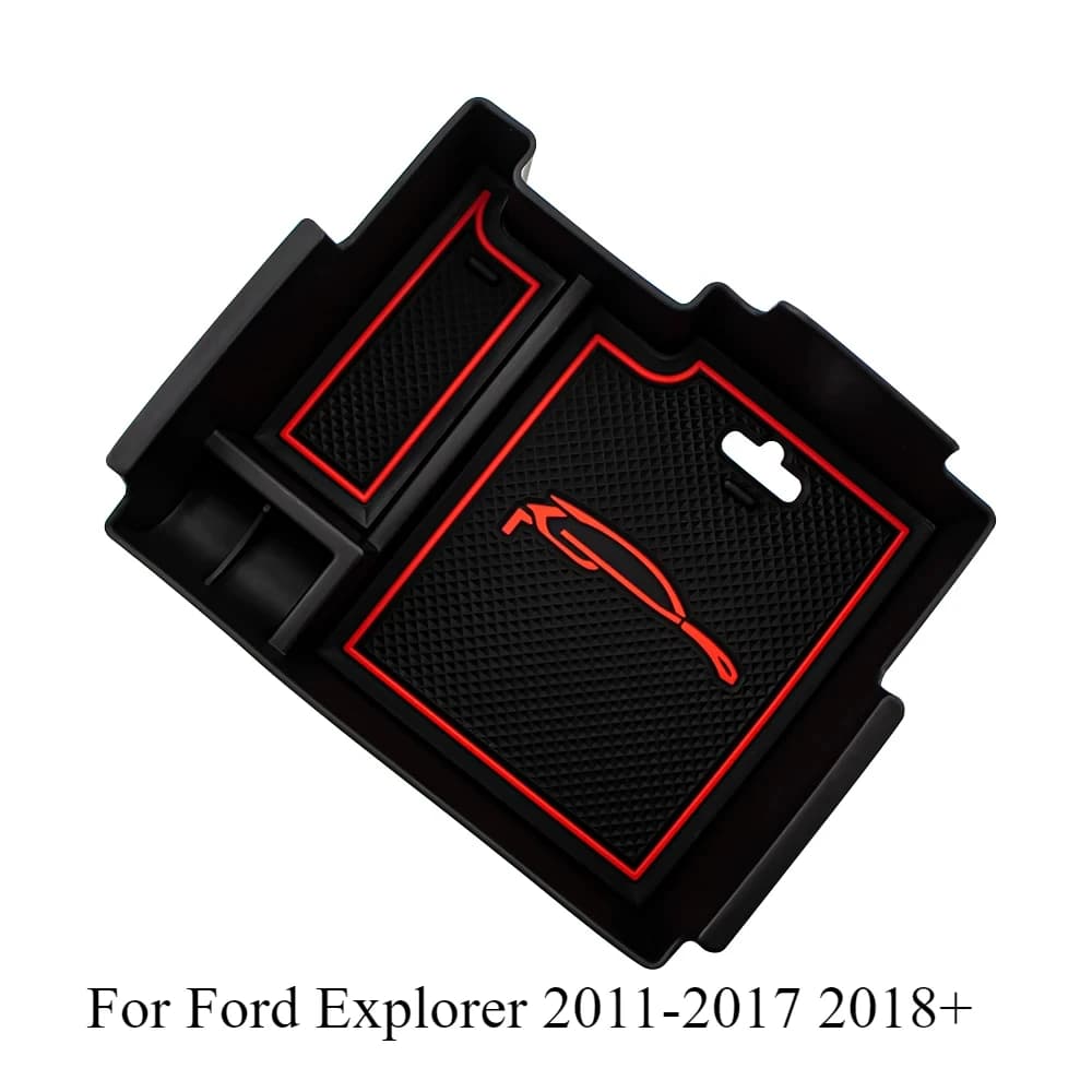 Scatola portaoggetti per bracciolo auto Vassoio portamonete Console centrale Custodia organizer Contenitore per Ford Explorer 2011-2017 2018+ Acc.