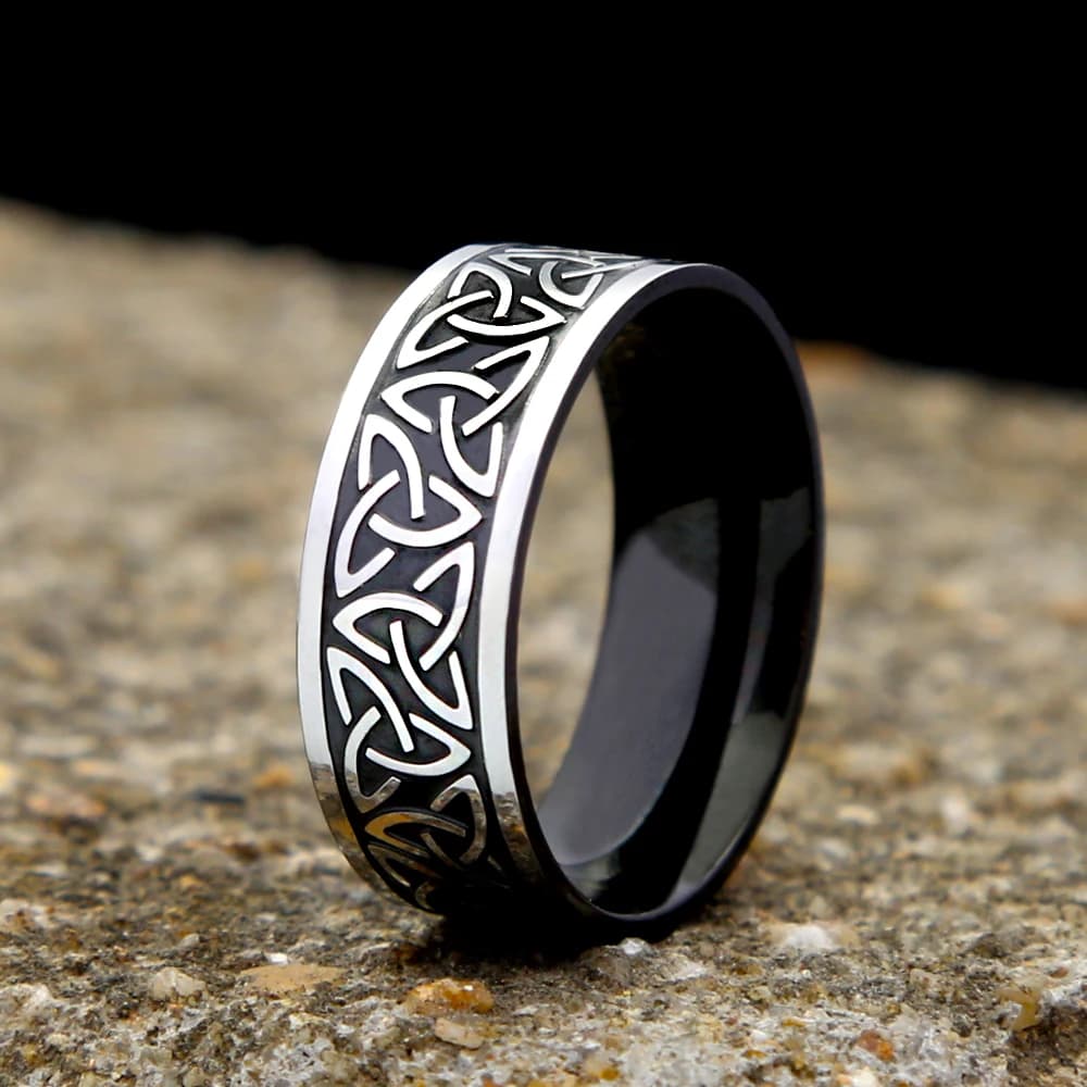 Nordic Simple Vintage Celtic Knot Stainless Steel Ring For Men Viking Amulet Rings Fashion Biker Jewelry Gifts Dropshipping