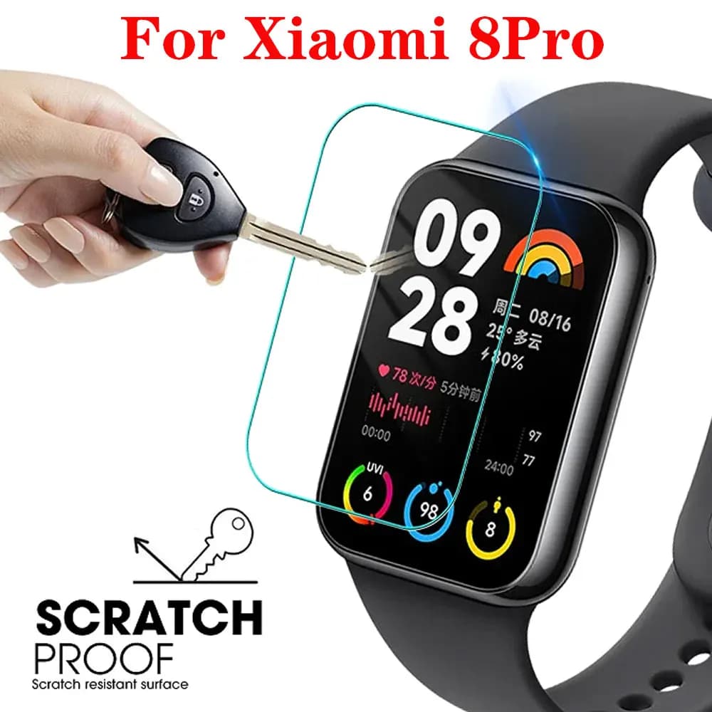 Proteggi schermo in vetro temperato per Xiaomi Miband 8 Pro Pellicola protettiva per smartwatch ultra trasparente a copertura totale per Mi Band 8 Pro