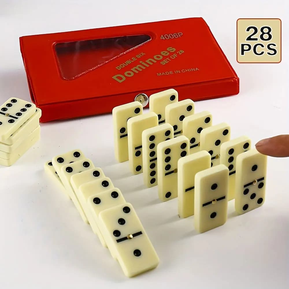 28 pezzi di domino, carte da gioco, gioco da tavolo con scatola portaoggetti in PVC, regalo per il Giorno del Ringraziamento, regalo di Natale, regalo di Halloween