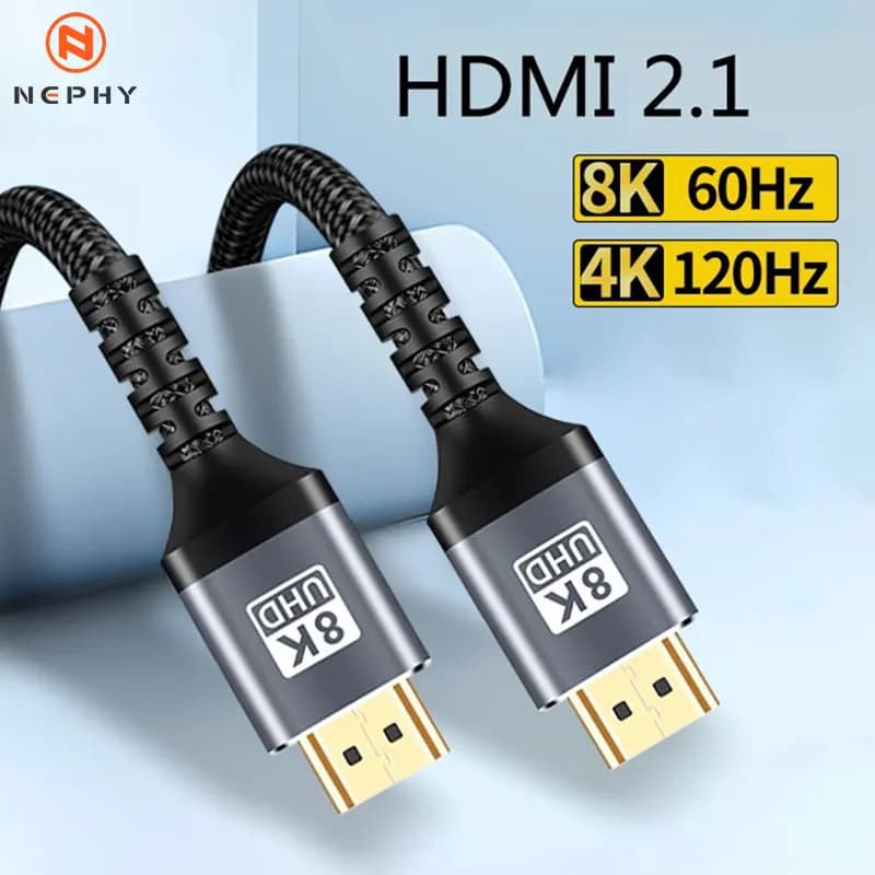 HDMI Cable 2.1 8K 60Hz 48Gbps High Speed Certificate for PS4, Switch, PC, Laptop, Xiaomi, HD TV, Lengths 1M 2M 3M 5M 7M