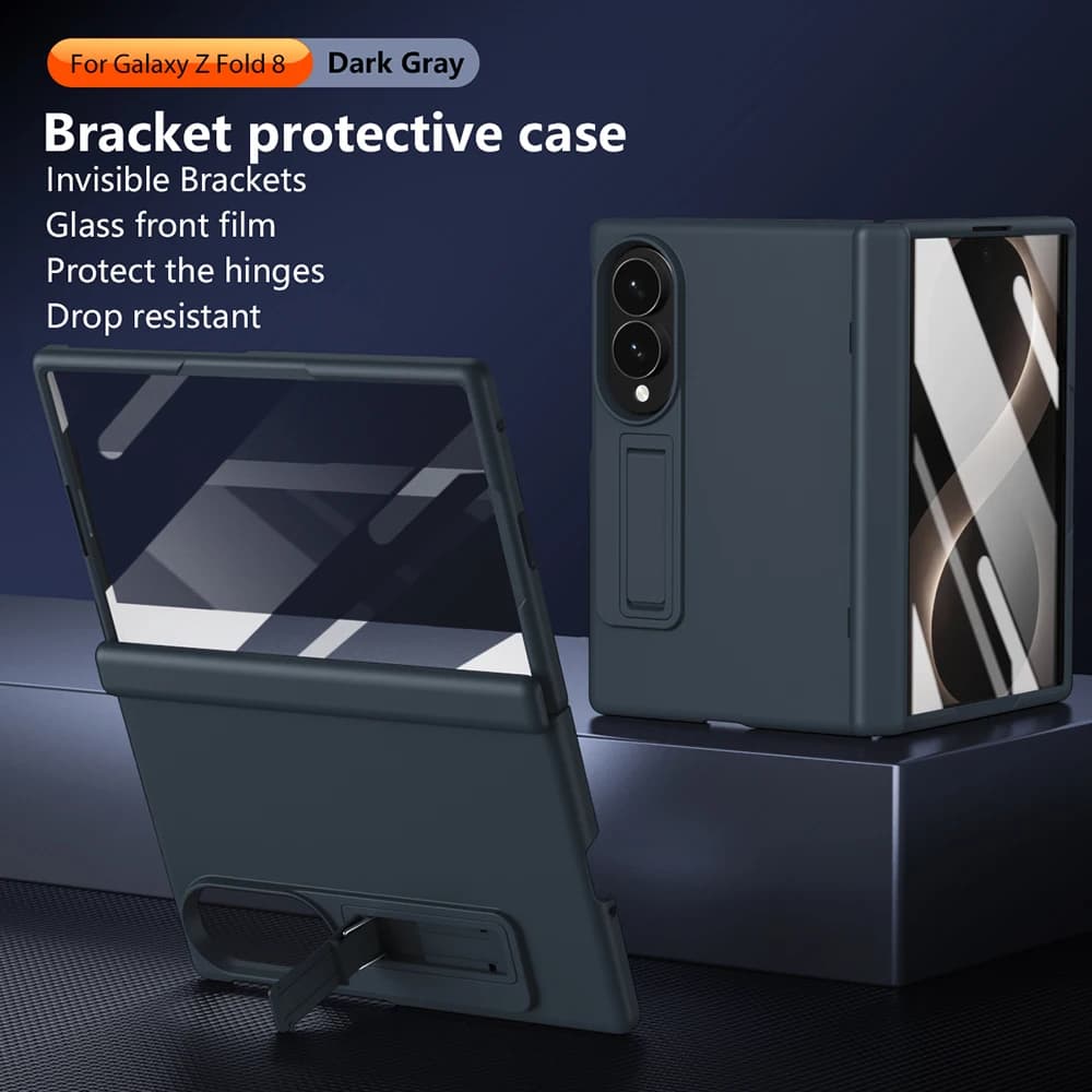 Suitable For Samsung Galaxy Z Fold 8 Ultra All-in-one Stand Folding Protective Case With Tempered Glass Screen Protector