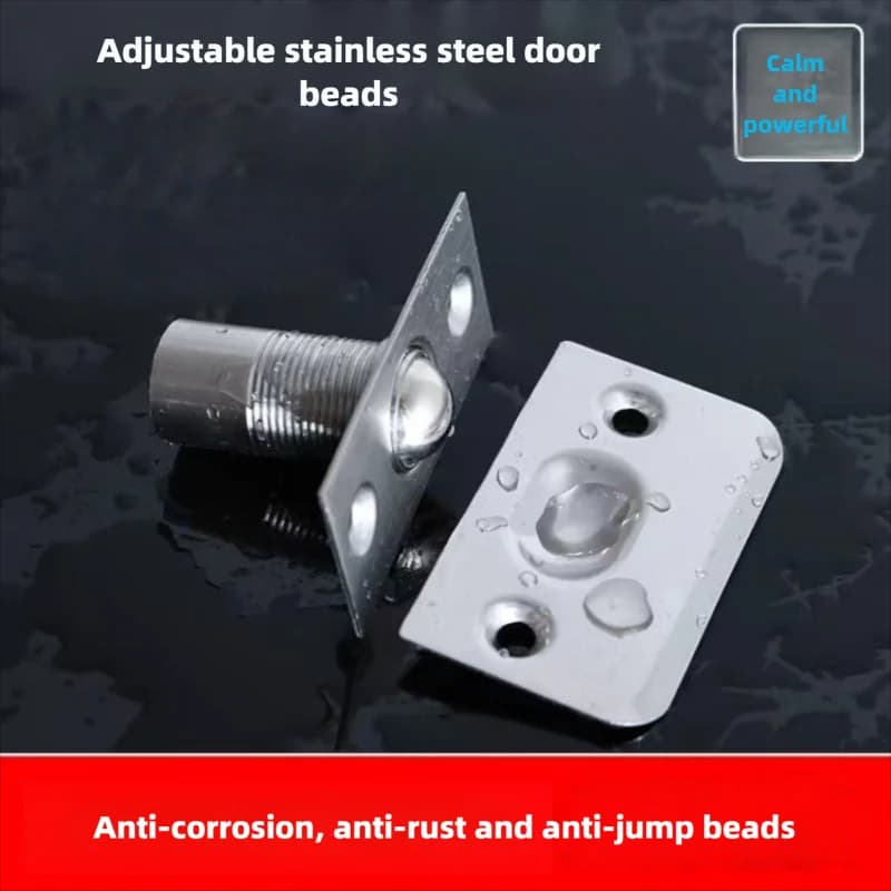 1 set di chiusura a sfera per porta dell'armadio, set di chiusura per porta regolabile, tappo per porta a sfera con rulli a molla con viti, ferramenta per mobili