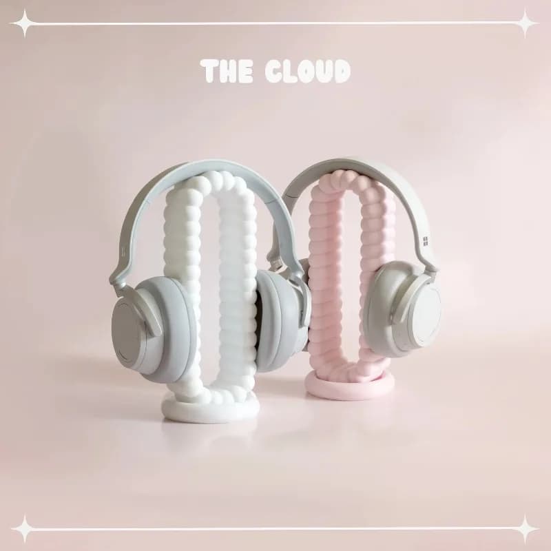 Supporto per cuffie a forma di nuvola, espositore da scrivania per auricolari da gaming, grazioso porta auricolari, accessori personalizzabili, regalo fai da te