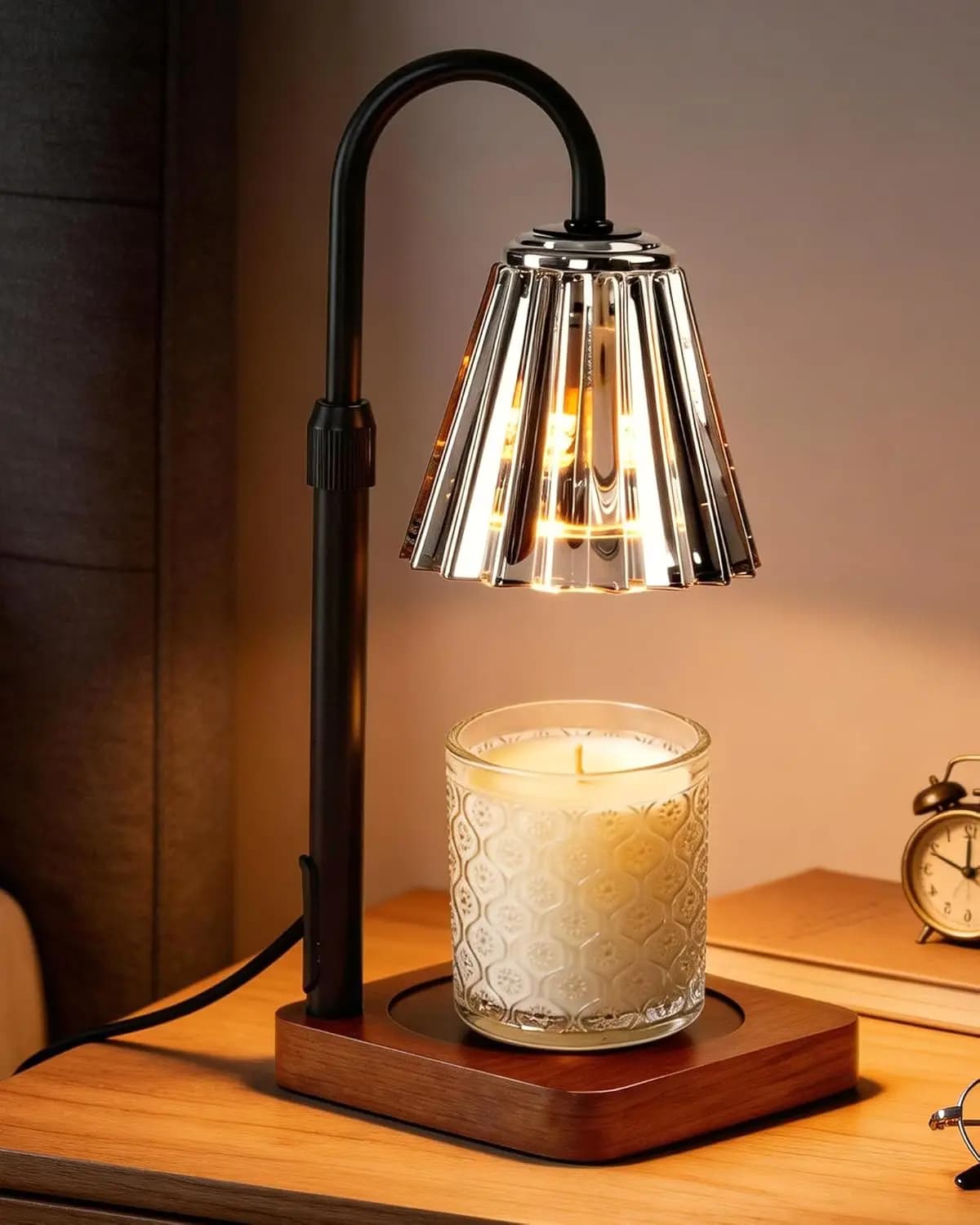 Lampada Scaldacera Regolabile con Timer e Dimmer, Scioglitore di Cera Senza Fiamma Sicuro per Barattoli Grandi, Regalo Decorativo per la Casa per Donne e Mamme