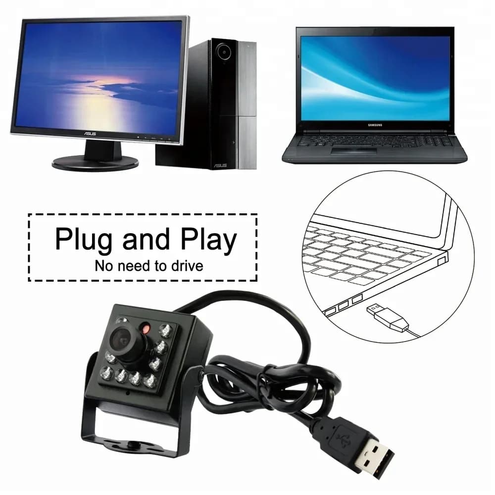 2026 ELP Camera Night Vision 2 Mega Pixel 1920x1080P 30fps ov2710 CMOS HD USB webcam LED For video intercom