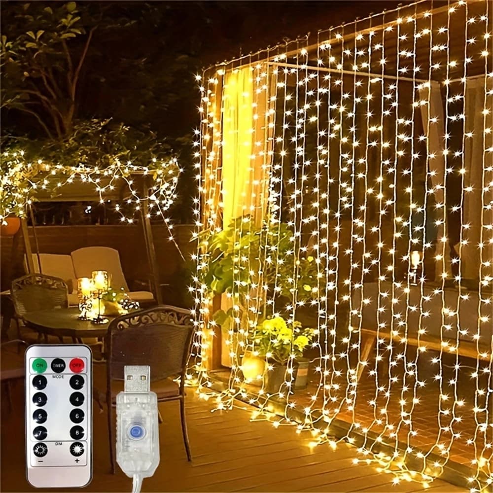 3/6M luci a stringa per tende a LED alimentazione USB fata luce ghirlanda di Natale vacanza luce a led festa di nozze decorazione della camera da letto di casa