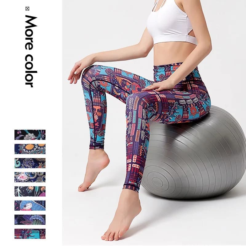Cloud Hide Stampe da donna Leggings sportivi Fitness Palestra Pantaloni da yoga Vita alta Collant lunghi sexy Pantaloni da corsa Allenamento Taglie forti