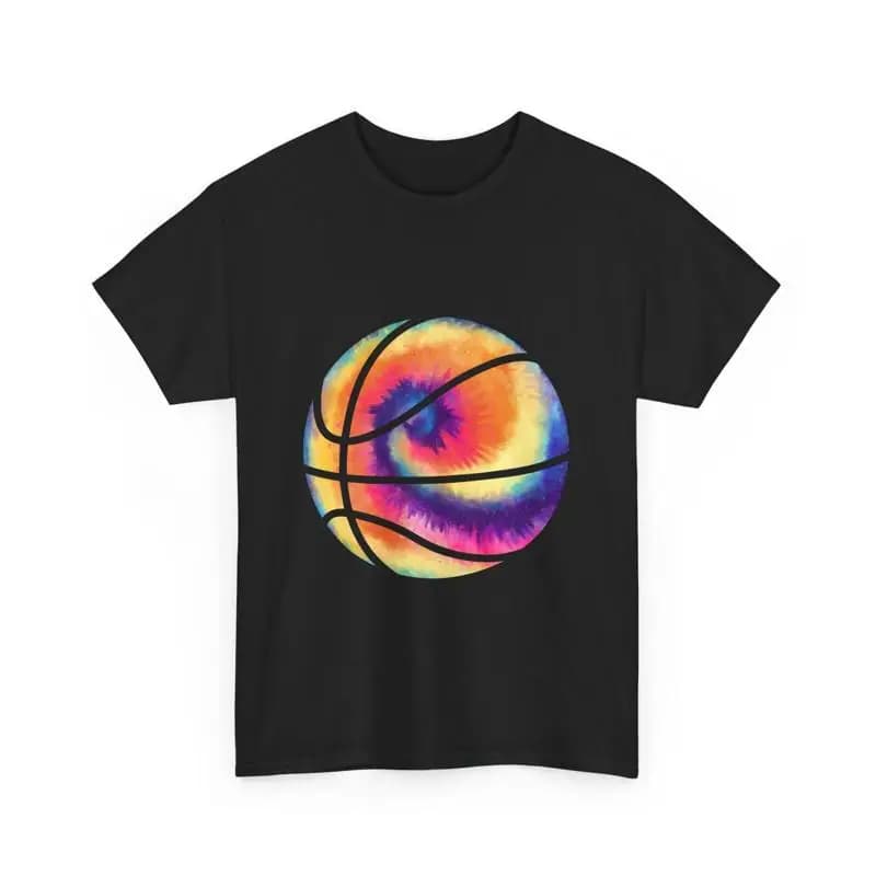 Maglietta colorata a tema basket Palla artistica tie-dye