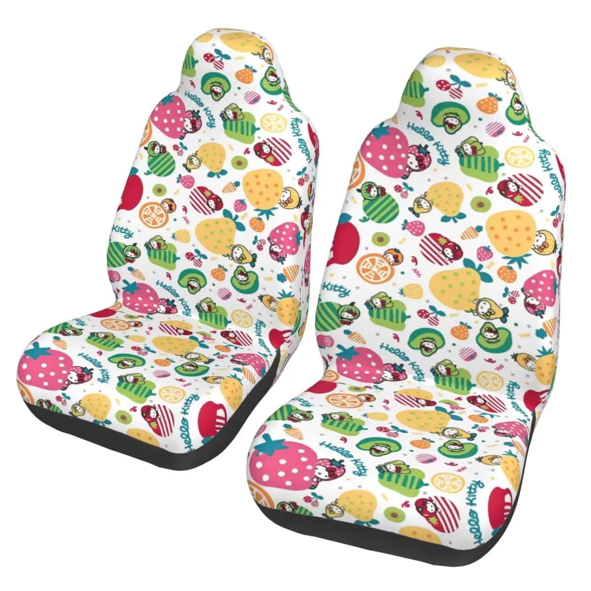 Coprisedile universale per auto Hello Kitty Fruit, adatto a tutte le stagioni, adatto a tutti i tipi di modelli, coprisedile auto Kawaii, protezione per sedile
