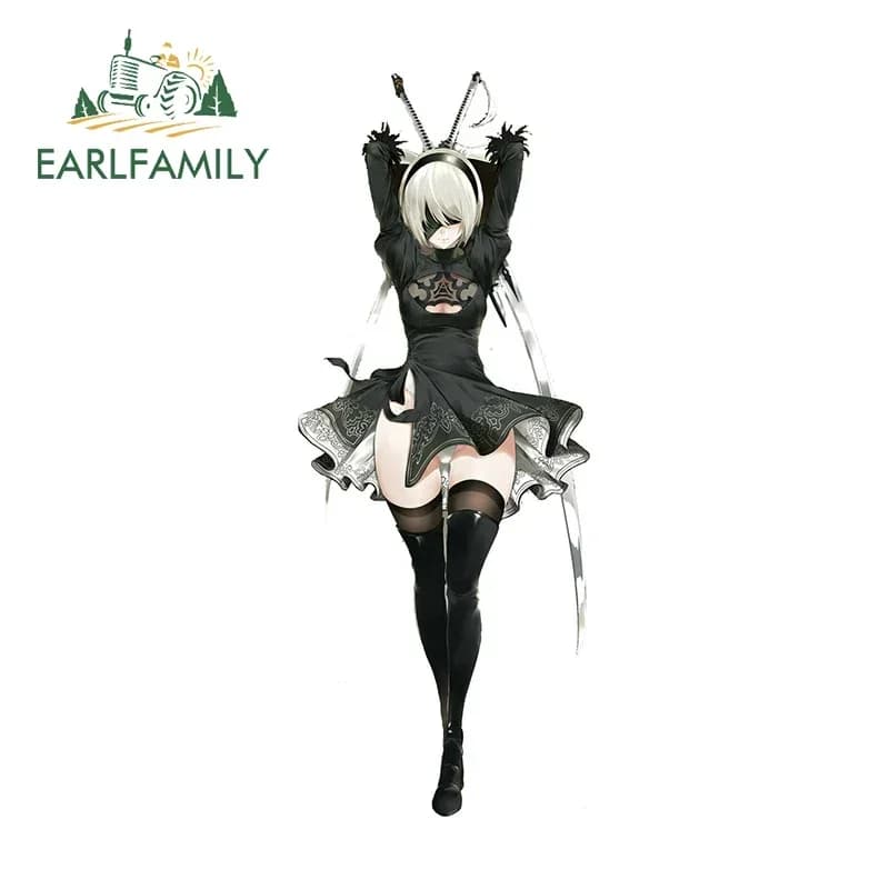 EARLFAMILY 13 cm x 5,1 cm per adesivi per auto sexy anime NSFW, adesivi creativi personalizzati, protezione solare in vinile, divertenti adesivi protettivi per portiere auto
