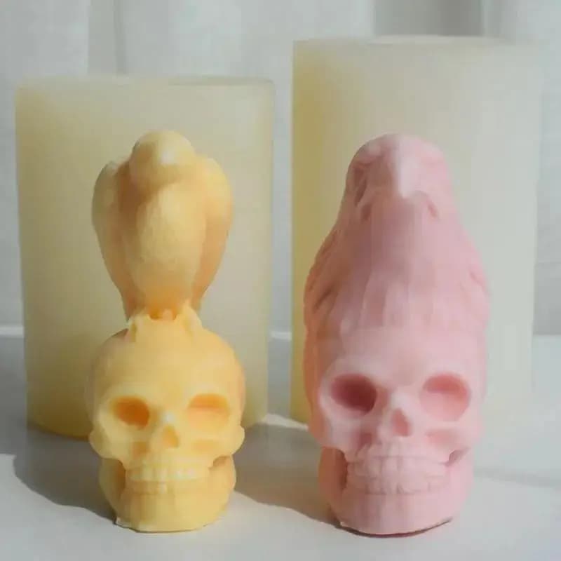 2026 New Multi-Shape Silicone Mold Skull Crow Eagle Ghost Head Halloween DIY Scented Candle Plaster Resin Craft Making Tool