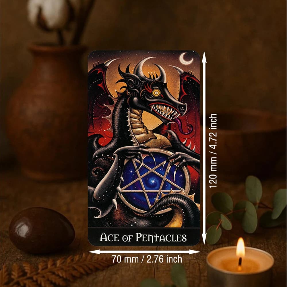 12CM×7CM Deviant Moon Divination Tarot Borderless Edition with Guidebook, Unique Tarot Cards, 78 Tarot Cards, Custom Design