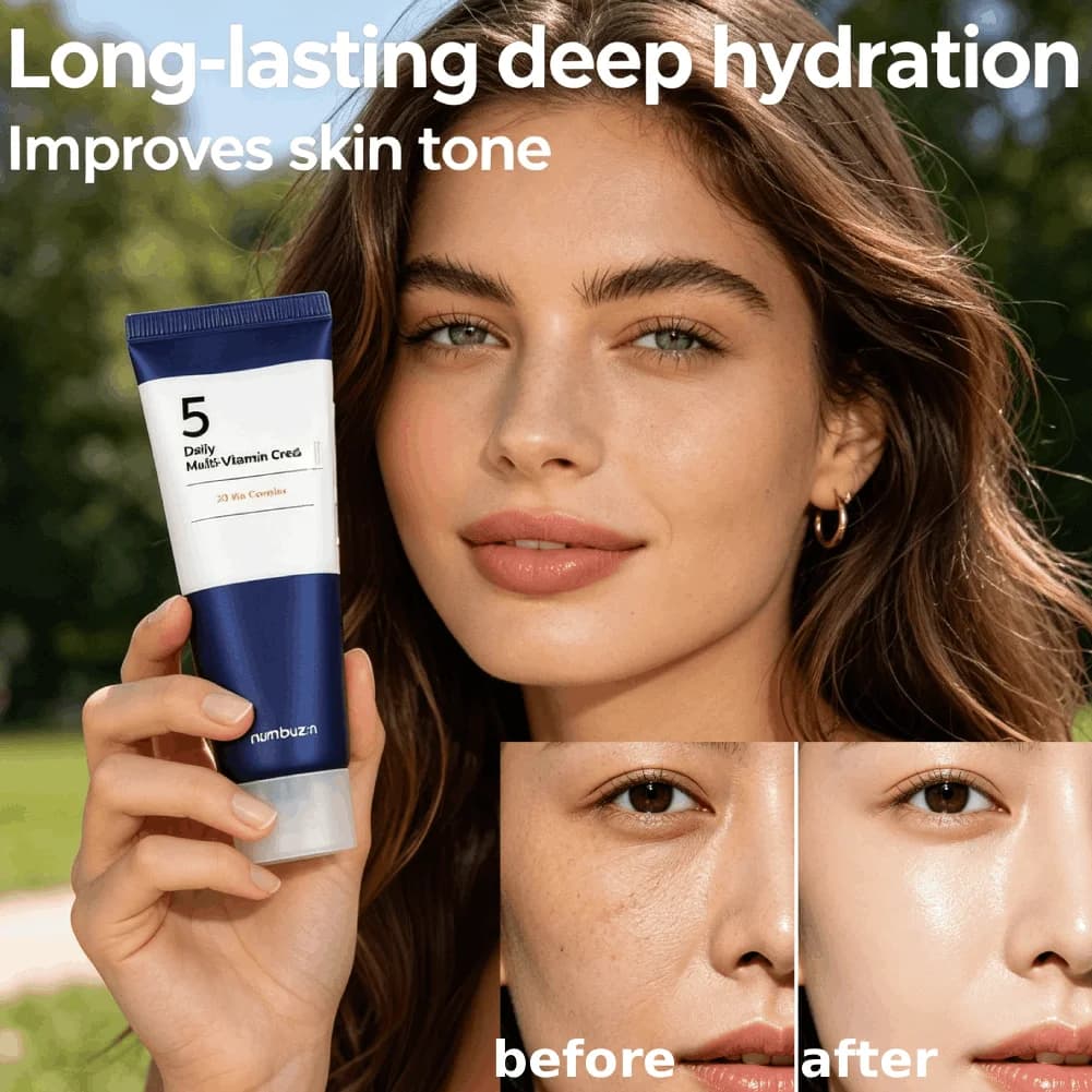 Crema Viso alla Vitamina C N.5, Idratazione Profonda a Lunga Durata, Uniforma il Tono della Pelle, Riduce Linee Sottili e Rughe, Crema Rassodante per il Viso