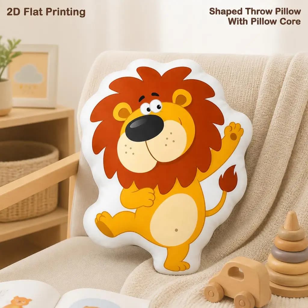 Cute Lion Animal Lovers Gift Plush Pillow Cushion Irregular Stuffed Throw Pillow Home Decor Gift Sofa Bed Home