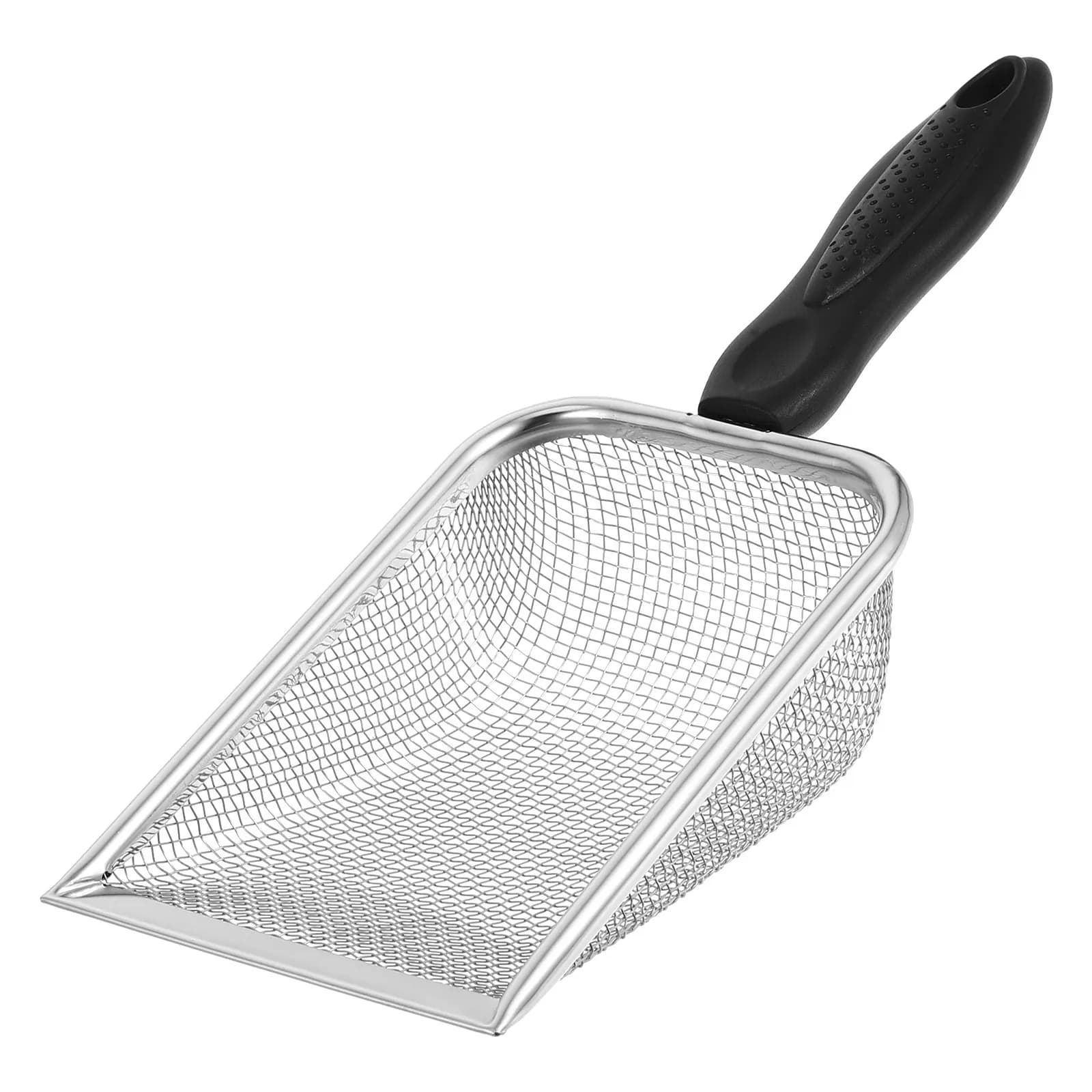 Premium Stainless Steel Cat Litter Scoop Long Handle Sifting Shovel Fine Mesh Design for Hygienic Daily Use Cat Waste Removal