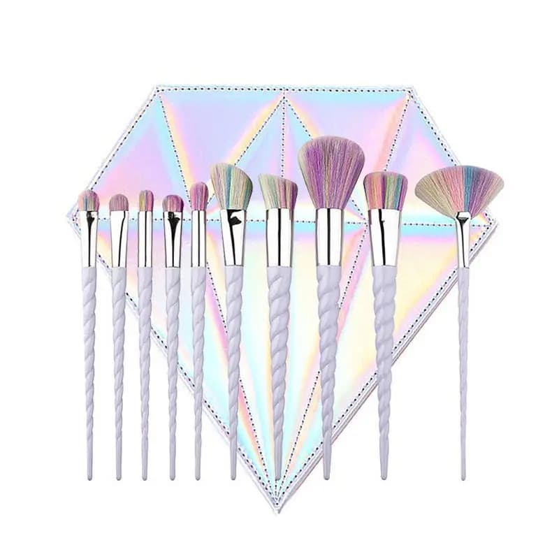 5-10 pcs Set of Unicorn Makeup Brushes Purple Shade Background Powder Blush Blending Beauty Make Up Beauty Tool Cosmetics for Women