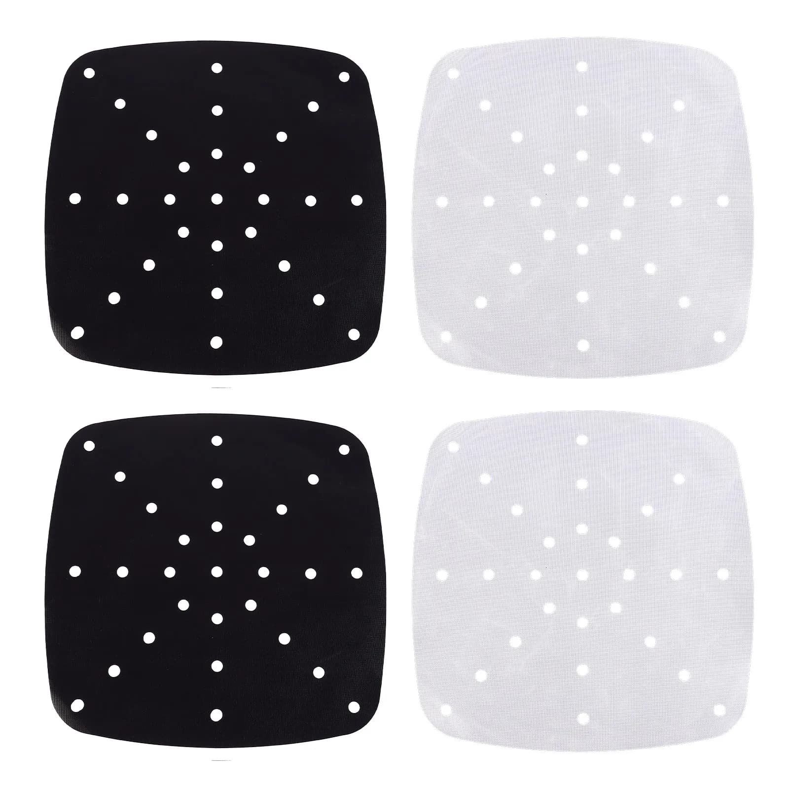 4Pcs High Temperature Resistant Air Fryer Liner Non Stick Baking Mat for Airfryer Steamer Reusable Perforated Cooking Pad