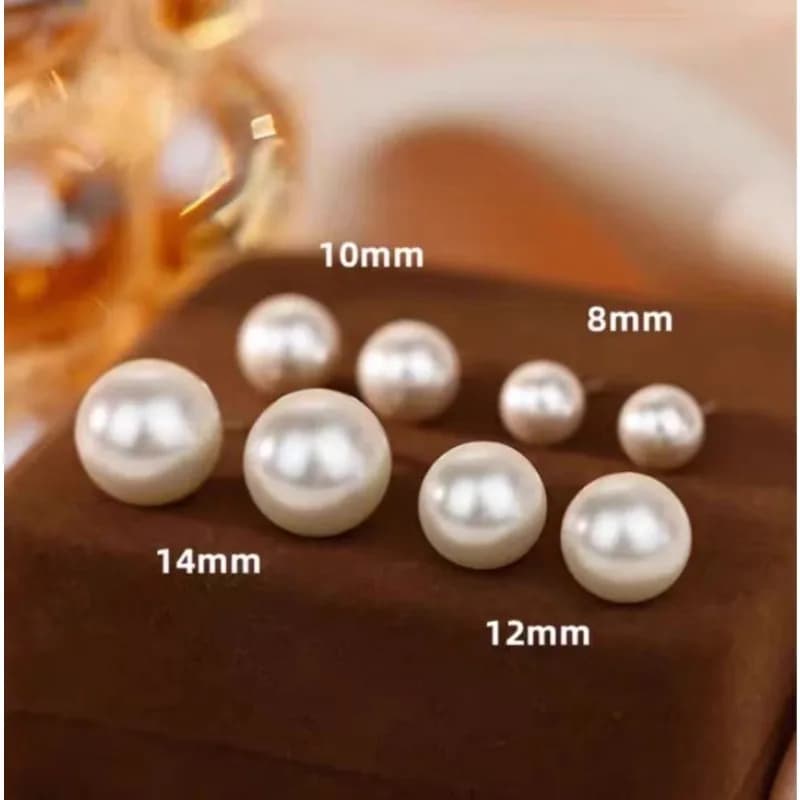 Orecchini di Alta Gamma con Perle Rotonde e Atmosfera Invernale + Orecchini a Perno in Argento per Donna