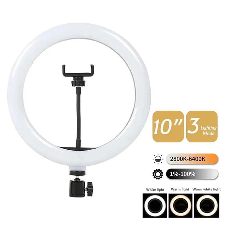 Anello luminoso a LED da 16/26/33 cm con mini treppiede, luce di riempimento rotonda a LED per fotografia, dimmerabile con telecomando per trasmissioni in diretta e selfie