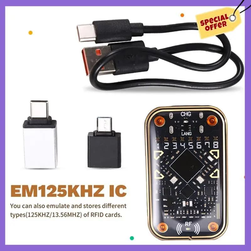 -A96Z Chameleon Ultra V2.0 RFID Lettore di chip intelligente Emulatore di smart card + 2XCUID Portachiavi 125K 13,56Mhz Decodifica scheda Duplicatore NFC