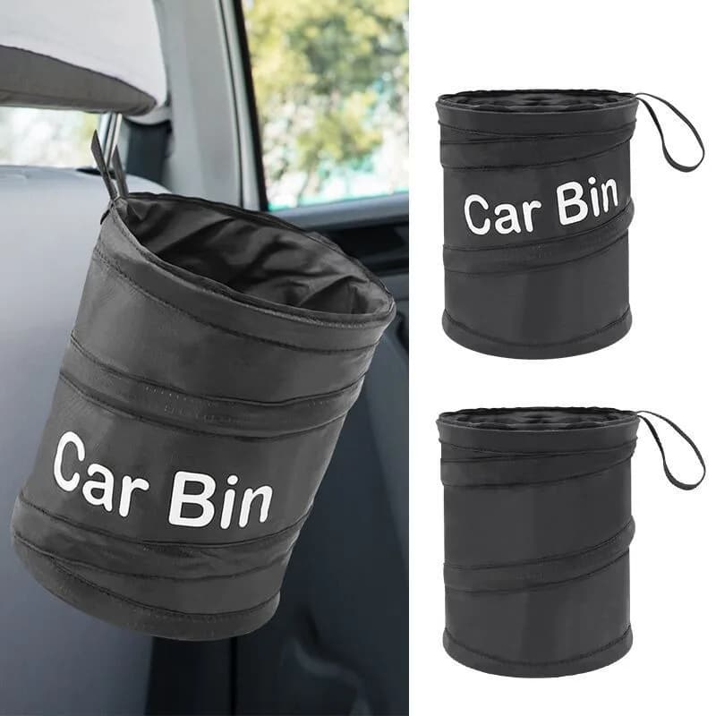1 Pezzo Cestino per Auto Nero Pieghevole Portatile, Contenitore per Rifiuti Pop-up Impermeabile, Sacchetto per Spazzatura