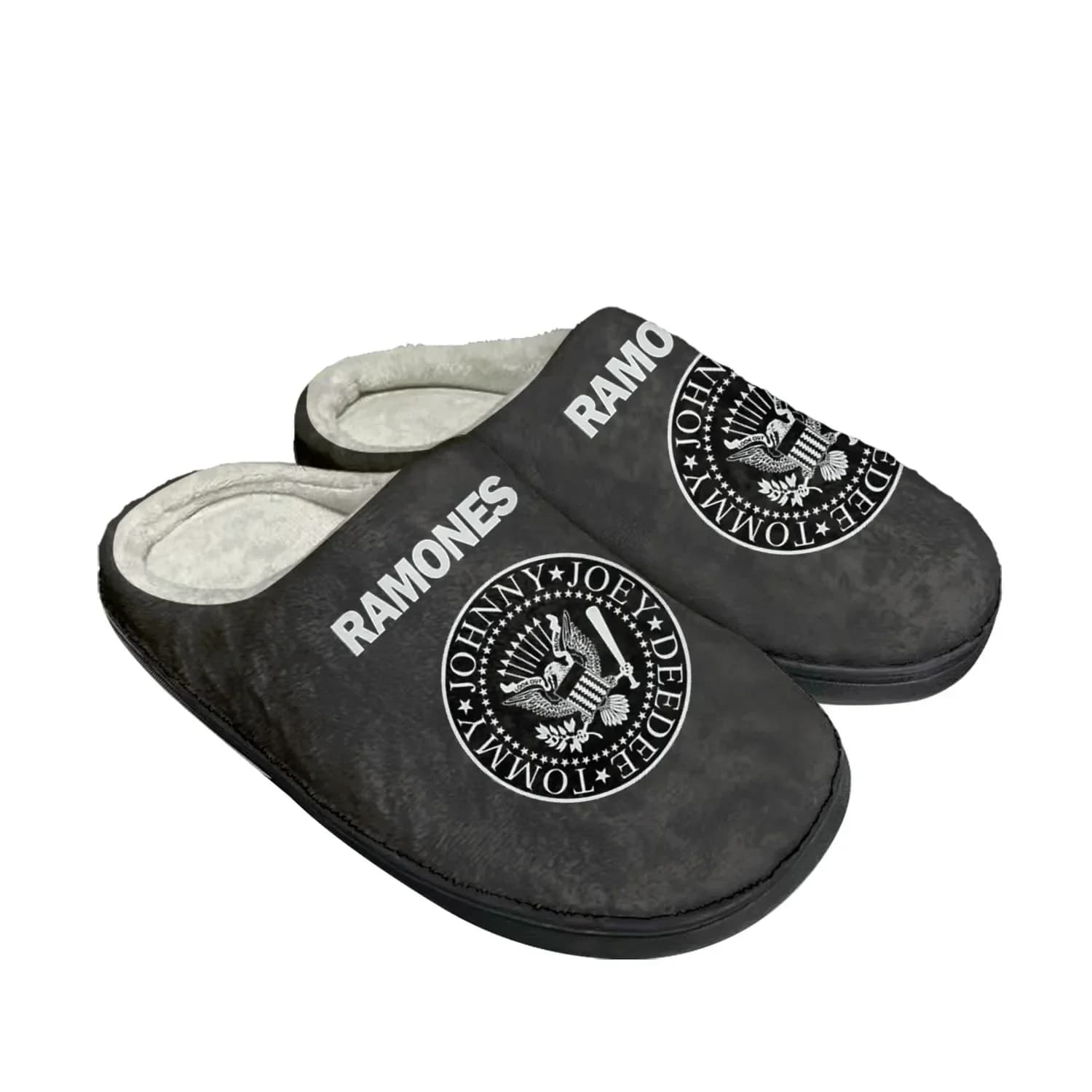 Personalized Thermal Slippers in Coton Ramone Eagle Punk Rock Band, for Man and Woman, for Home, Bedroom, Warm and Soft