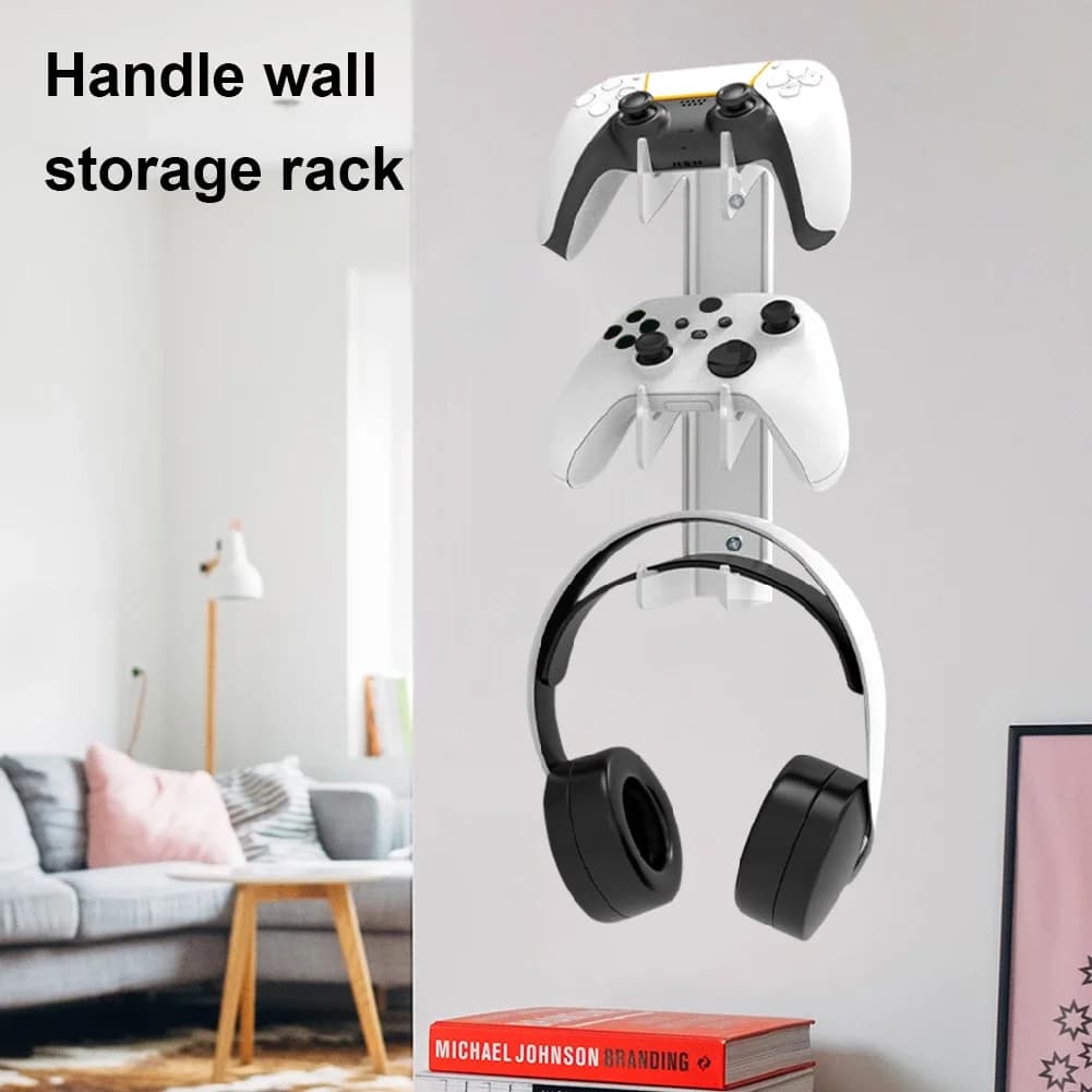 Supporto per staffa da parete per Controller di gioco per PS5 PS4 Xbox Switch Gamepad Headset Stand Rack di stoccaggio scaffale universale per cuffie