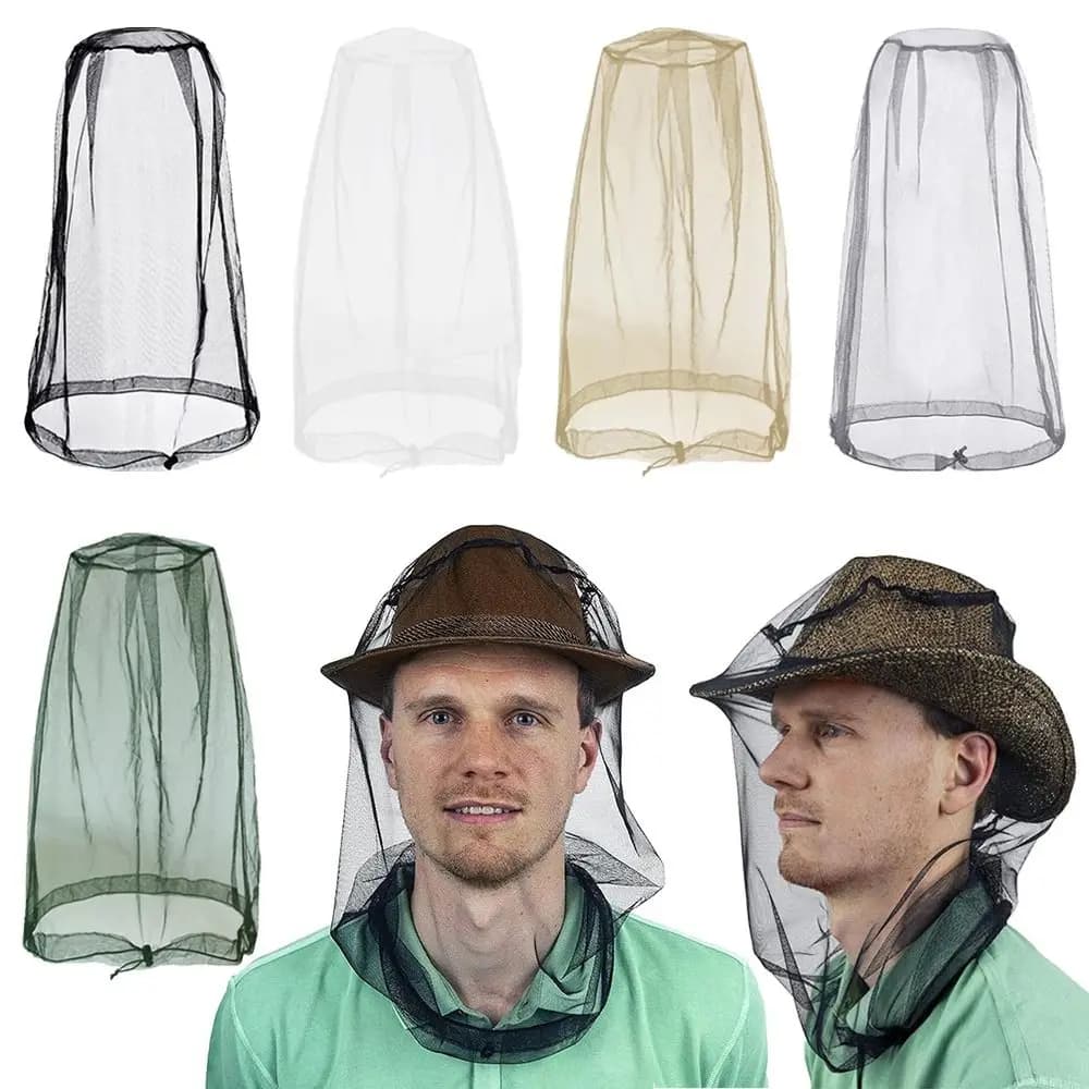 Gardening Hat Breathable Mosquito Head Nets Mesh Lightweight Hat Net Cover Mosquito Net Cap Fishing