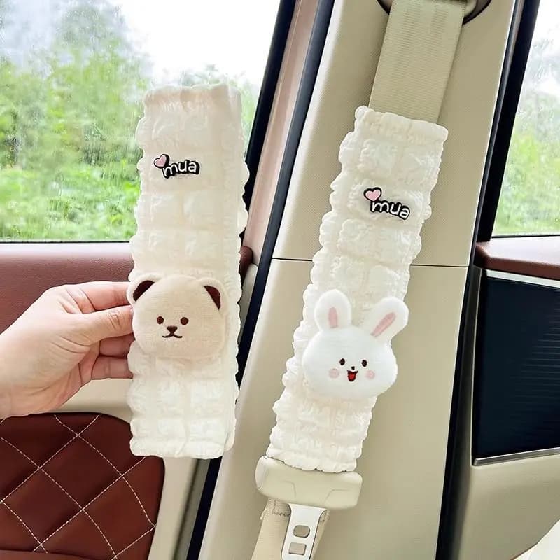 Nuovo arrivo Cartoon Bear peluche cintura di sicurezza per auto auto Anti-perdite protezione per seggiolino auto decorazione della copertura della spalla