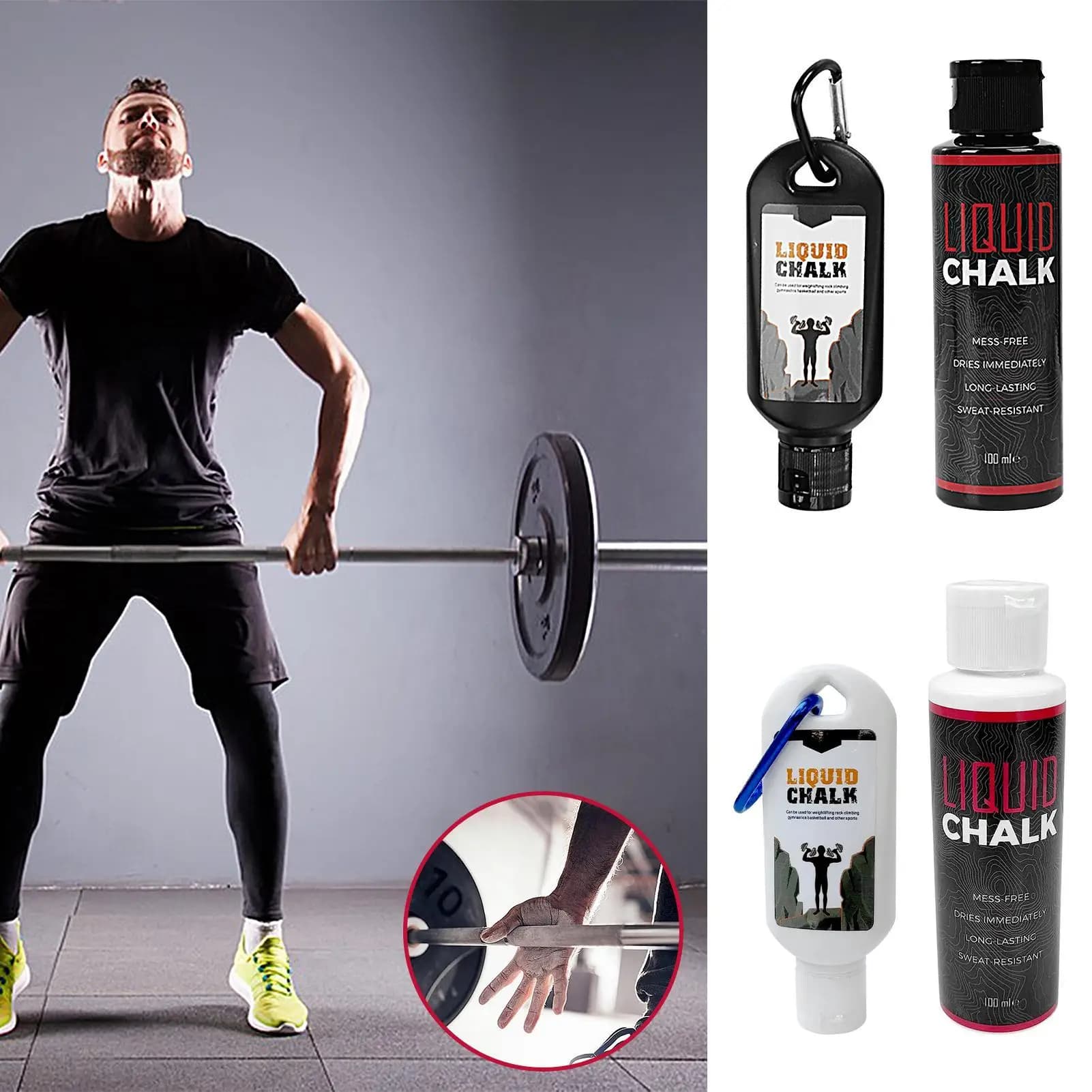 50ml/100ml Anti-slip Powder Suction Resistant for Lifting Weights, Climbing, Gym and Sport
