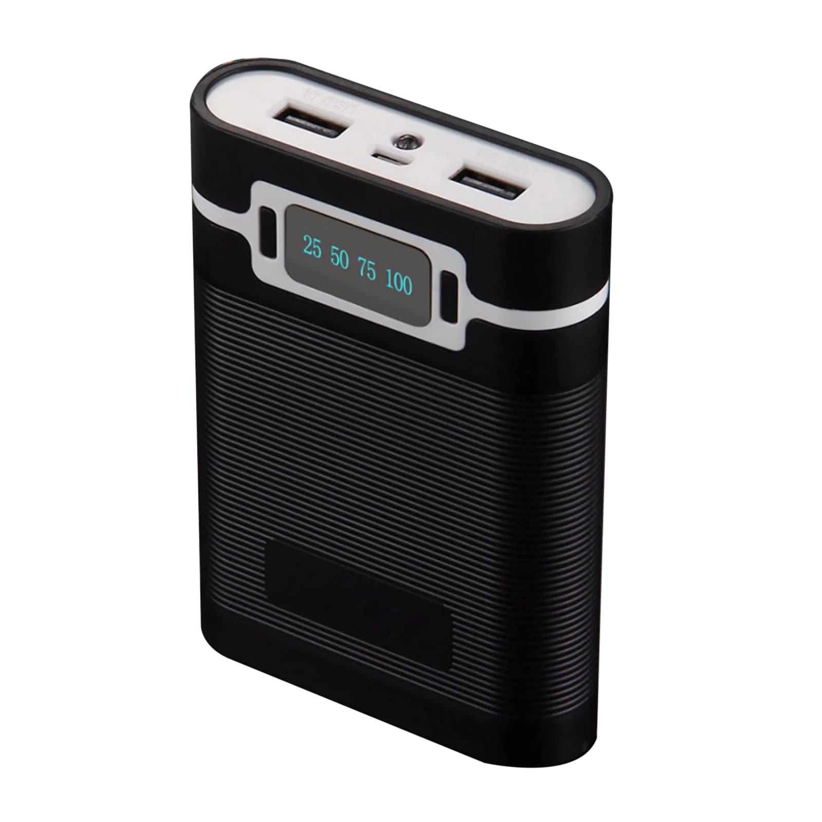 Black/White 4*18650 2000mAh-12000MAh Battery Power Bank DIY Case Battery (not included) Shell Box with double USB output 5V