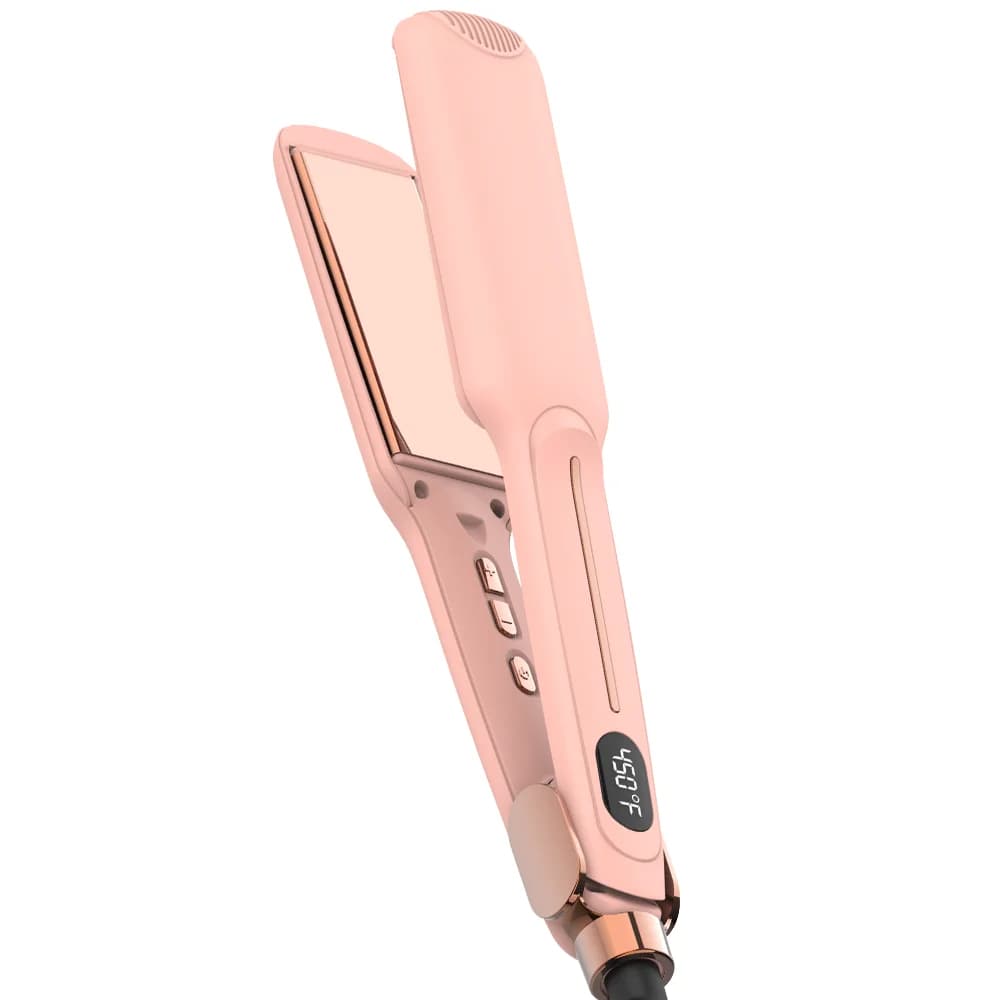 Piastra per Capelli Professionale con Rivestimento in Titanio Rosa Chiaro, Riscaldamento Rapido, per Lisciare e Arricciare