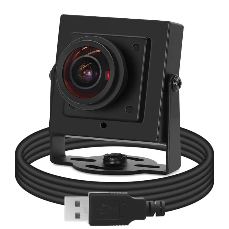 Webcam USB 3200 PS5268 2MP con Lente Fisheye 1.7mm 190 Gradi, Livello Starlight 0.003Lux, Videocamera HD 1080P Mini per Attrezzature di Sicurezza
