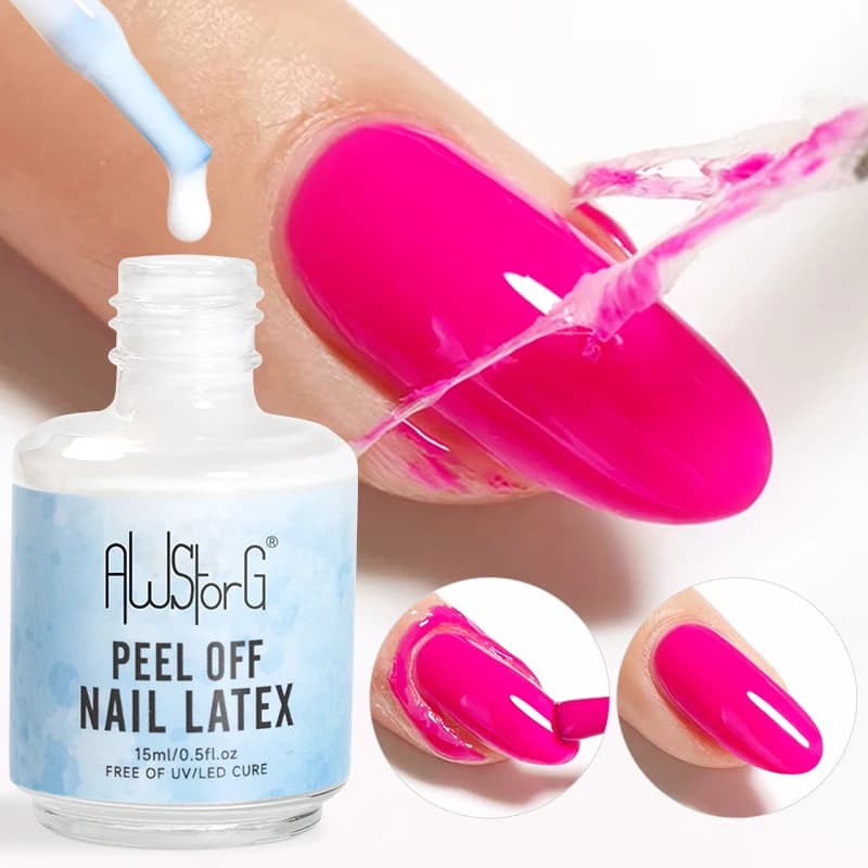 AWStorG15ml Liquido Antigelo per Unghie in Lattice Peel-Off, Colla Anti-overflow, Protezione Bordi Unghie, Asciugatura Rapida, Strumento per la Cura della Pelle delle Unghie