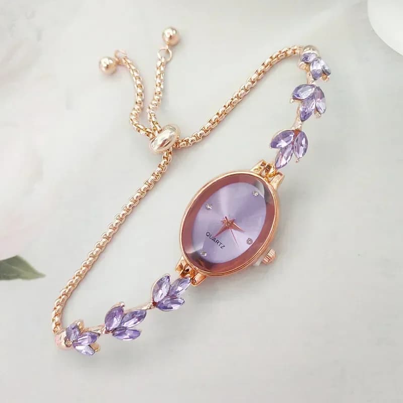 Nuovo Elegante Orologio da Donna con Strass, Orologi da Polso Ovali al Quarzo, Bracciale con Orologio, Relojes Para Damas