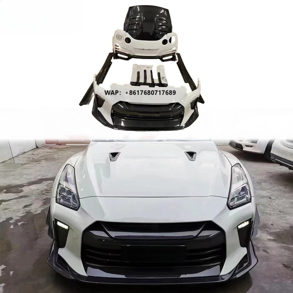 TopSecret Style Carbon Fiber Body Kit for GTR R35 Front Bumper Side Skirts Rear Diffuser Spoiler Parts
