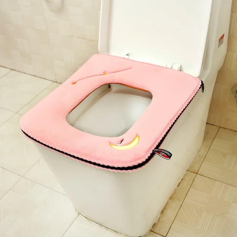 Quadrato con cerniera Cuscino per WC domestico Coprisedile per WC caldo impermeabile Tappetino per WC lavabile Accessori da bagno universali