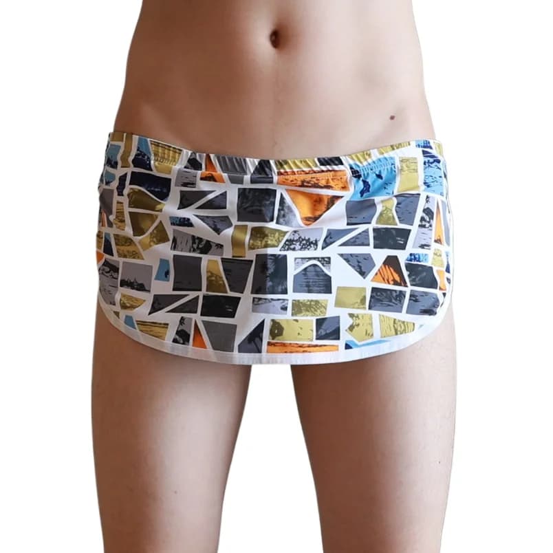 Pantaloni Aro in seta di ghiaccio con stampa per uomo Indumenti da notte larghi a vita bassa sexy Abbigliamento da notte Quick Dry Cool Feel Tronchi sportivi Pigiama per dormire quotidiano