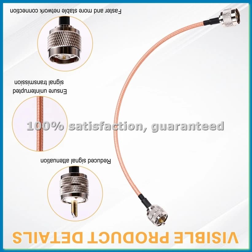 Adattatore PL259/UHF Femmina a N Maschio con Cavo Coassiale RG142 a Bassa Perdita 12 Pollici per Antenna 4G LTE/WiFi, Router Wireless, Radio Amatoriale - A51M