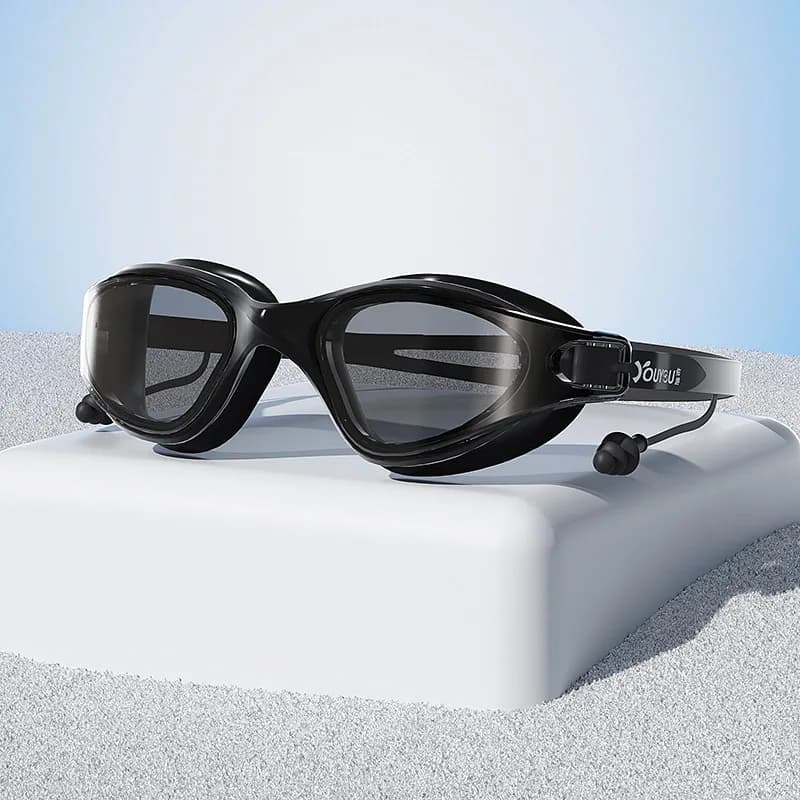 Waterproof Adjustable Silicone Swimming Glasses Adults Beach Professional surf glasses Ear plugs Nose clip